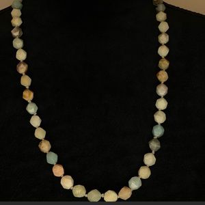 Handmade knoted boho simulated Amazonite